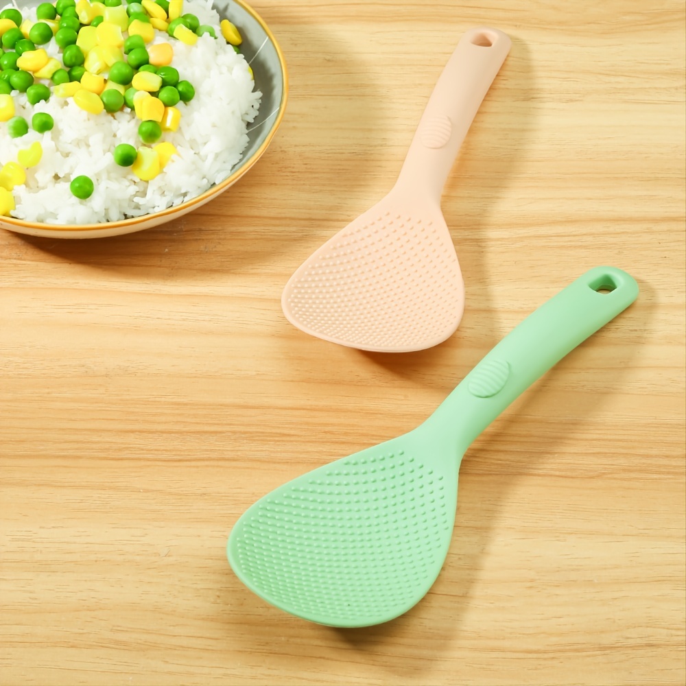 Juego de 2 cucharas de silicona verde azulado para encimera de cocina,  resistente al calor, fácil de limpiar, soporte para cucharas de cocina 