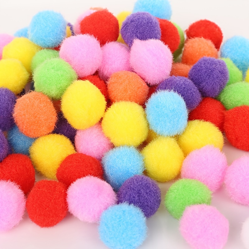 i-mondi® 200 mini pompoms for crafts, colourful in 10 mm, small craft  accessories, pom pom colourful balls, ponpons, decoration, pompom, plush :  : Office Products