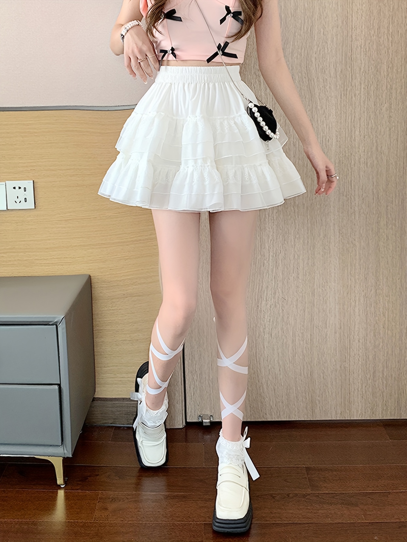 Short Skirt With Pants Attached - Temu