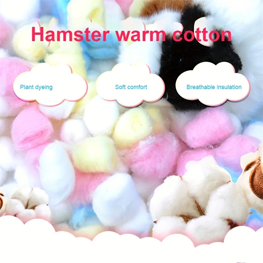 100pcs Colored Hamster Cotton Balls, Hamster Small Pet Warm Winter  Supplies, Chinchilla Small Animal Bedding Accessories