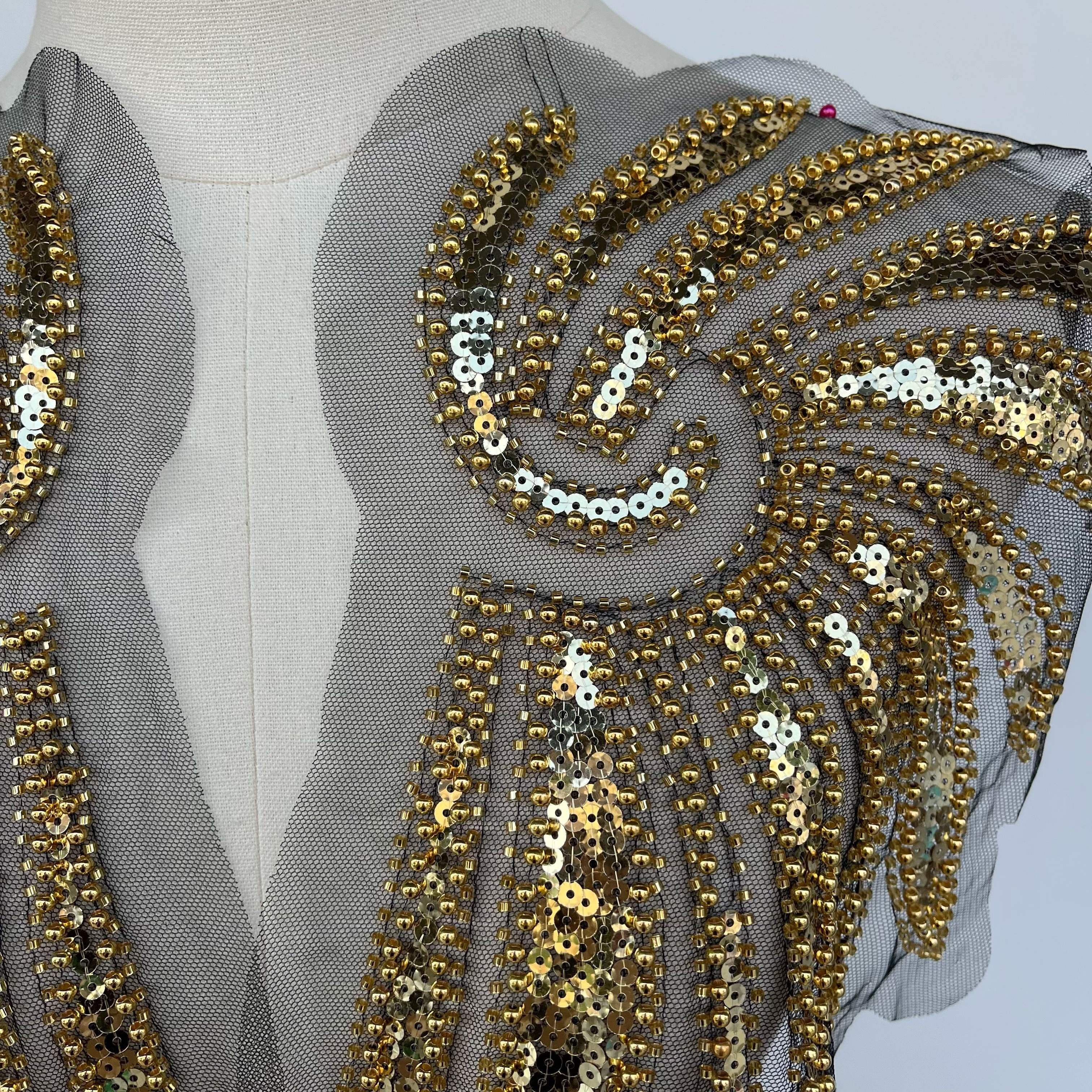 1pair gold wings hand stitched sequin beading embroidered Temu