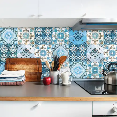 30x30cm Moroccan Style Wall Tile Sticker Self Adhesive Old Tile Renovation  Wallpaper Kitchen Bathroom Floor Sticker Home Decor - Tile Stickers -  AliExpress