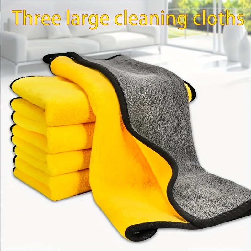 5pcs, Double-Layer Microfiber Car Cleaning Towels - Soft, Thick, And  Absorbent - Perfect For Drying And Washing Your Car