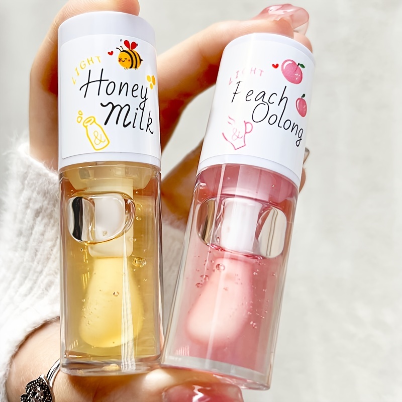 Honey Peach Tinted Lip Oil Lip Enhancer Serum Long Lasting - Temu Canada
