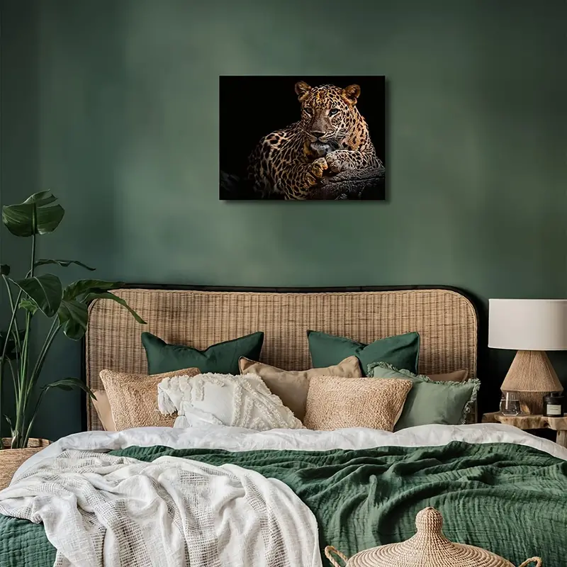 Leopard Print Canvas Black