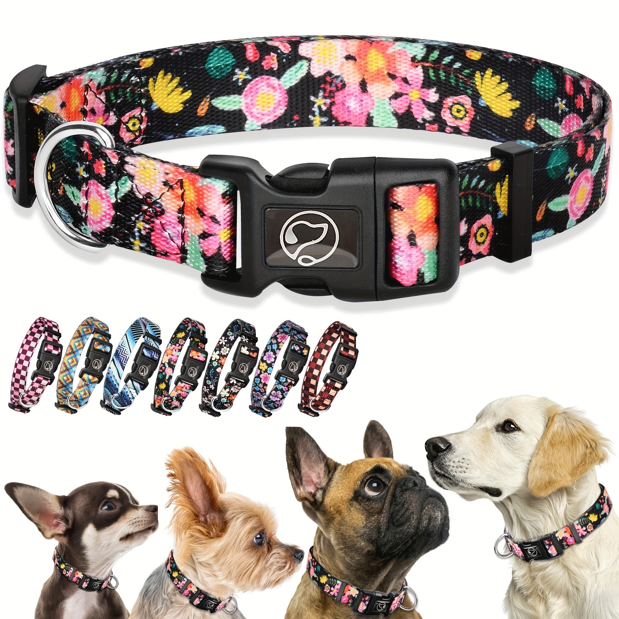 Floral Dog Collar, Cute Dog Collar, Soft Pet Collars For Dogs, Quick  Release Dog Collar For Small Dogs Girl, Puppy Collars - Temu