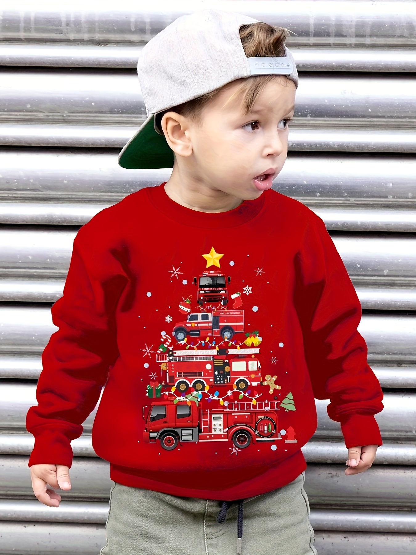 boys red christmas jumper