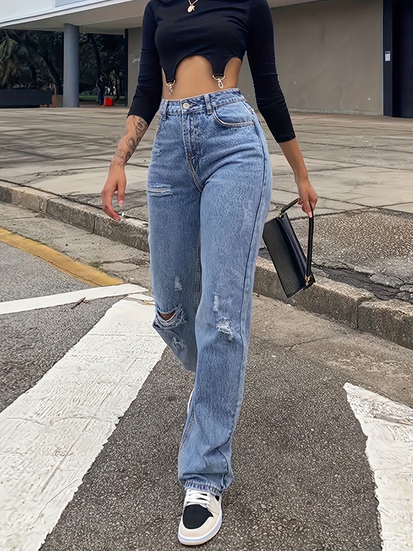 JEANS TIRO ALTO  Crop top outfits, Cute outfits, Casual outfits