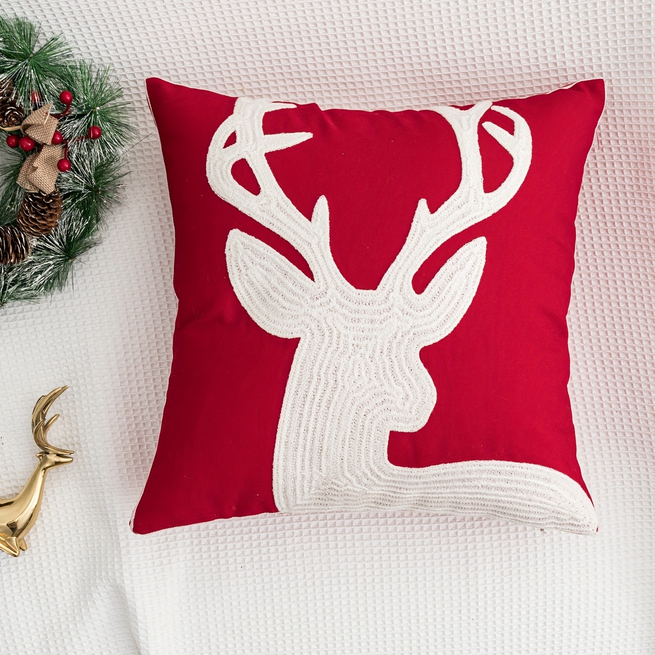 Christmas Pillow Covers Vintage Santa Reindeer Candy - Temu