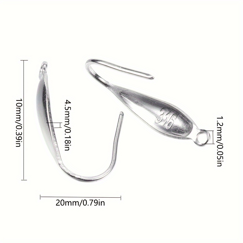 Hooks 316 Stainless Steel Fish Hook Earrings Hypoallergenic - Temu Australia