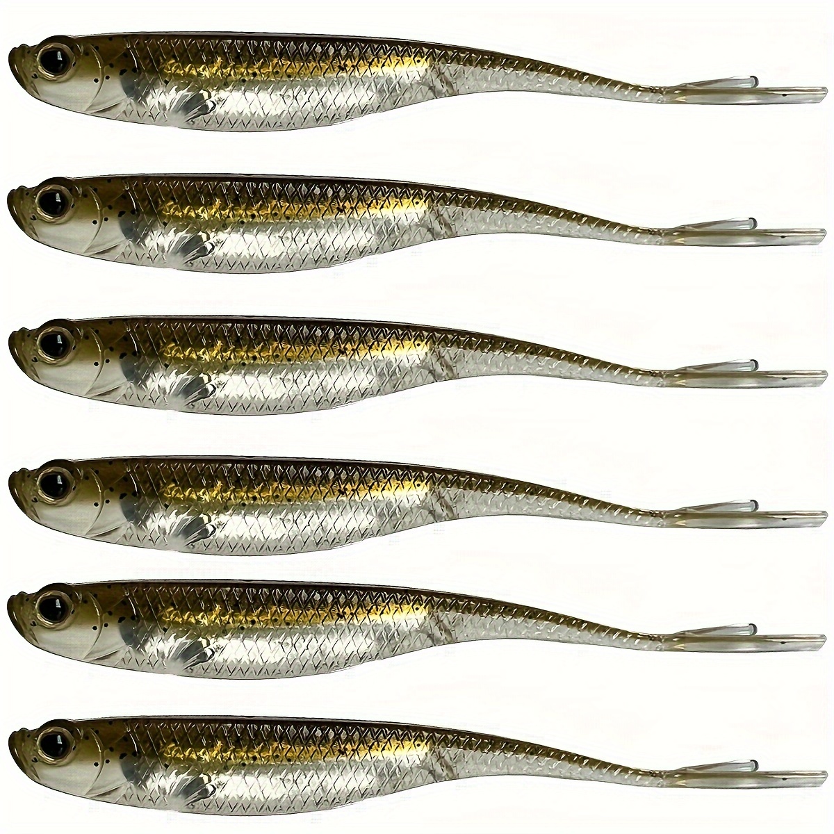 Soft Fishing Lures Swimbaits Minnow Bait Shad Lure Soft Plastic Lure for  Bass Trout Pike Fishing (Color 2, 2.95 - 6Pcs), Soft Plastic Lures -   Canada