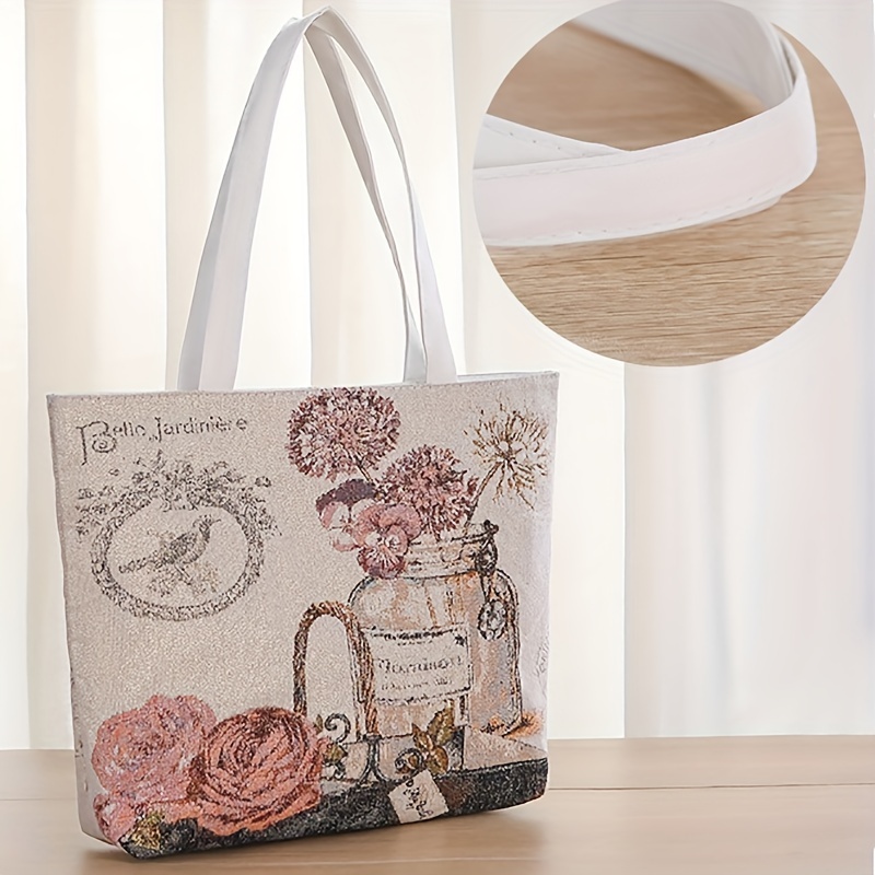 Fashion Shoulder Bag For Women Embroidery Shopping Tote Bag