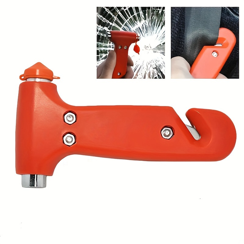 Car Glass Breaker Safety Hammer With Seat Belt Cutter, Long-handled  Emergency Escape Rescue Tool With Heavy Carbon Steel Point