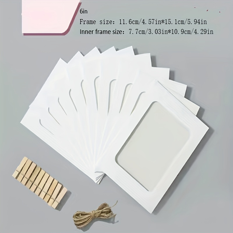 Paper Picture Frames 4x6 DIY Photo Frames with 30 Clips 3 Ropes