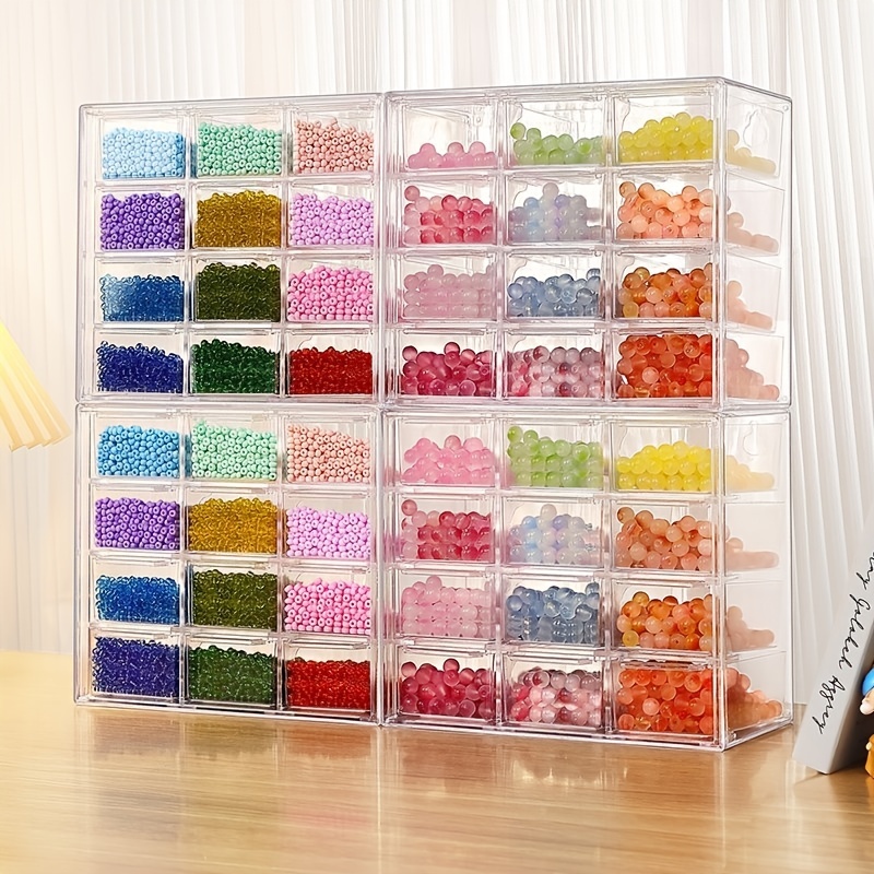 Rectangular Clear Acrylic Storage Box Beads Jewelry - Temu United Kingdom