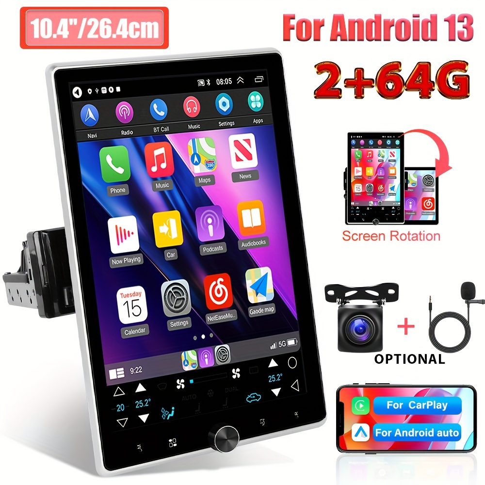 2+ Android13 1din Car Stereo Audio Carplay Android Auto Hd - Temu