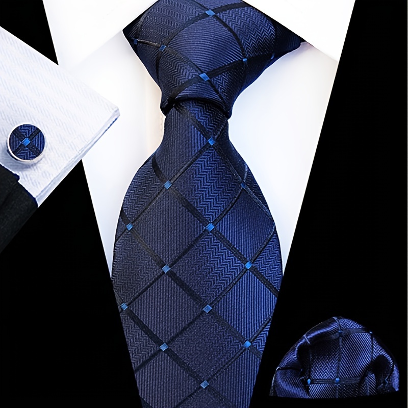 Formal Plaid Classic Men's Tie for Men Gift Box Set,Men Gifts Ideas,Temu