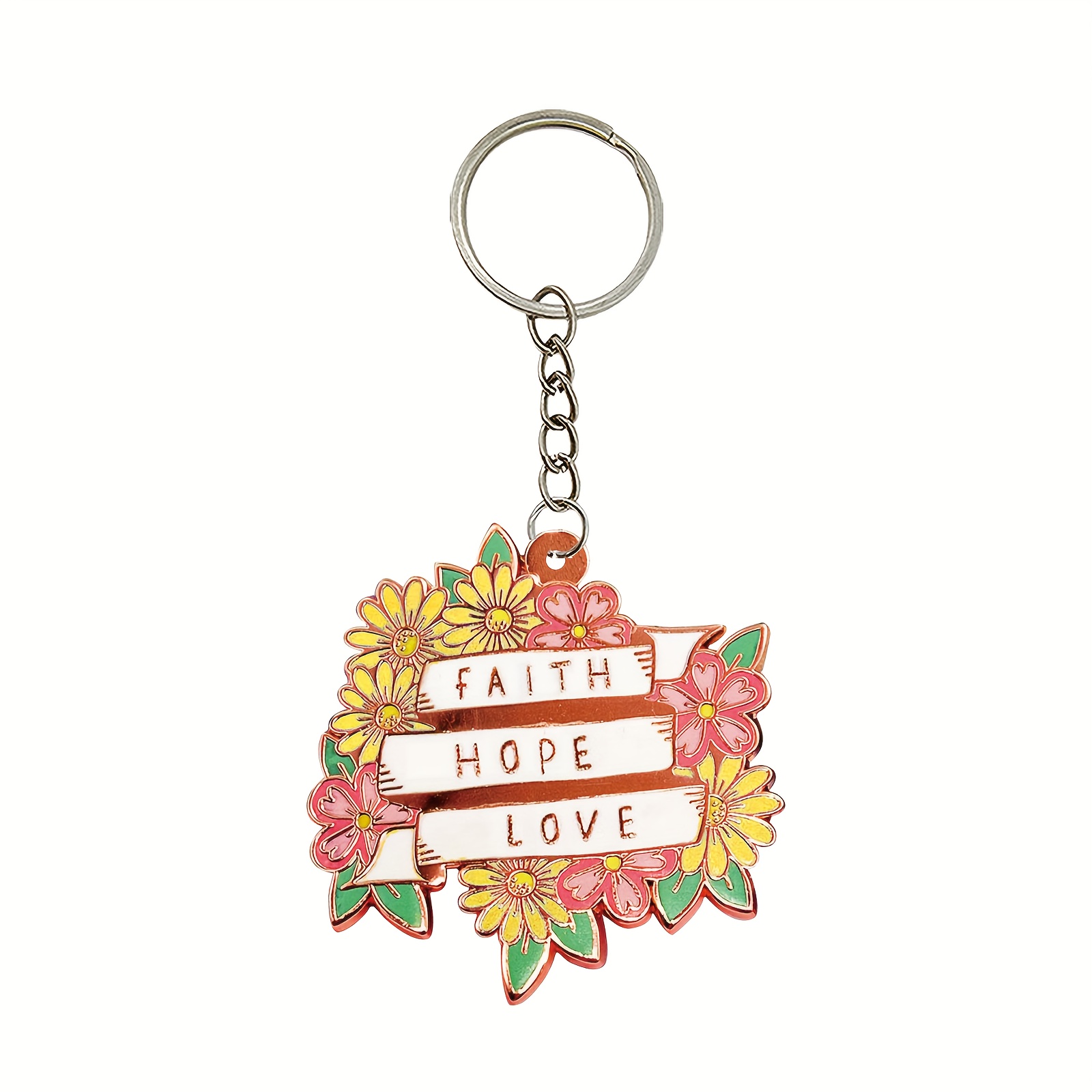 Acrylic Faith And Pattern Keychain Pendant Car And Christmas Tree