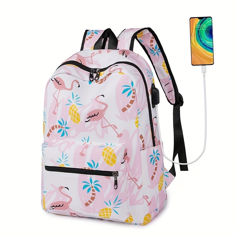 Animal Print Backpack Lightweight Schoolbag Outdoor Travel Bag