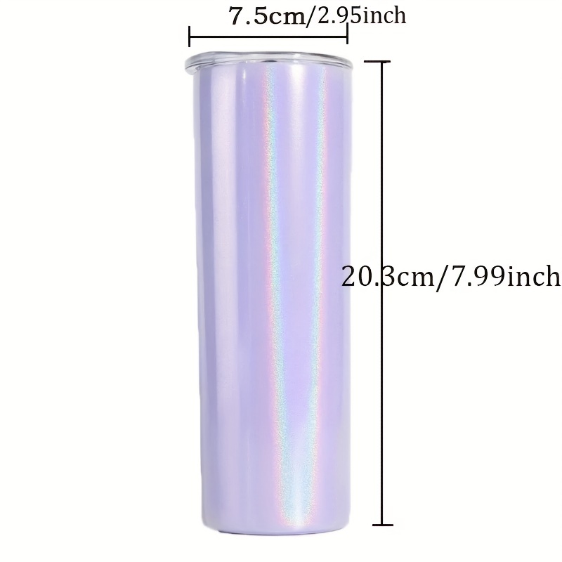 20 oz Glitter sublimation skinny Tumblers Stainless Steel Straight
