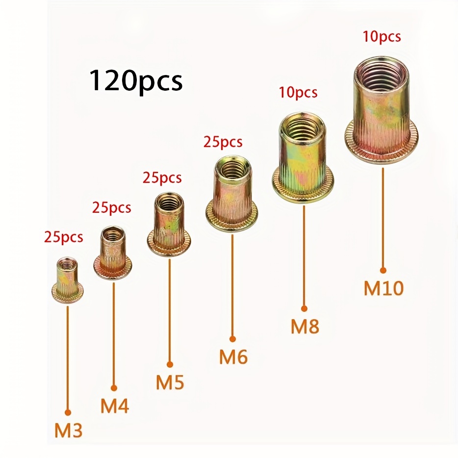 50 Piezas Tuercas Remachables De Aluminio 1/4-20 Insertos Roscados Tuercas  Re