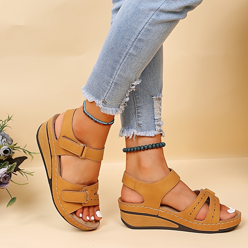 solid color wedge sandals women s casual open toe summer details 1