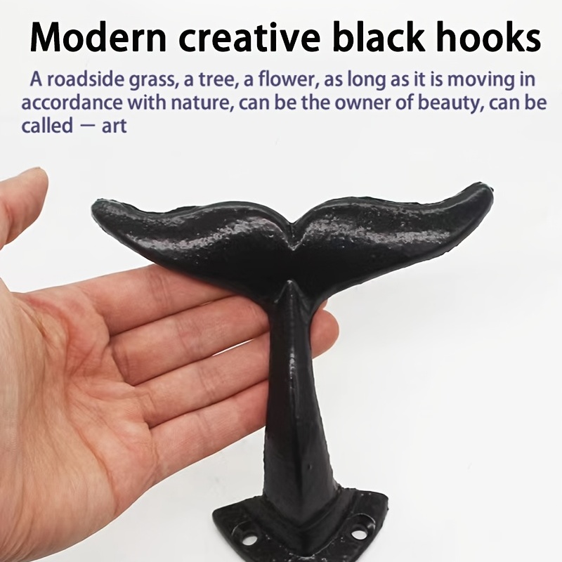Nail in Wall Hook Cast Iron Whale Tail Shaped Decorative - Temu