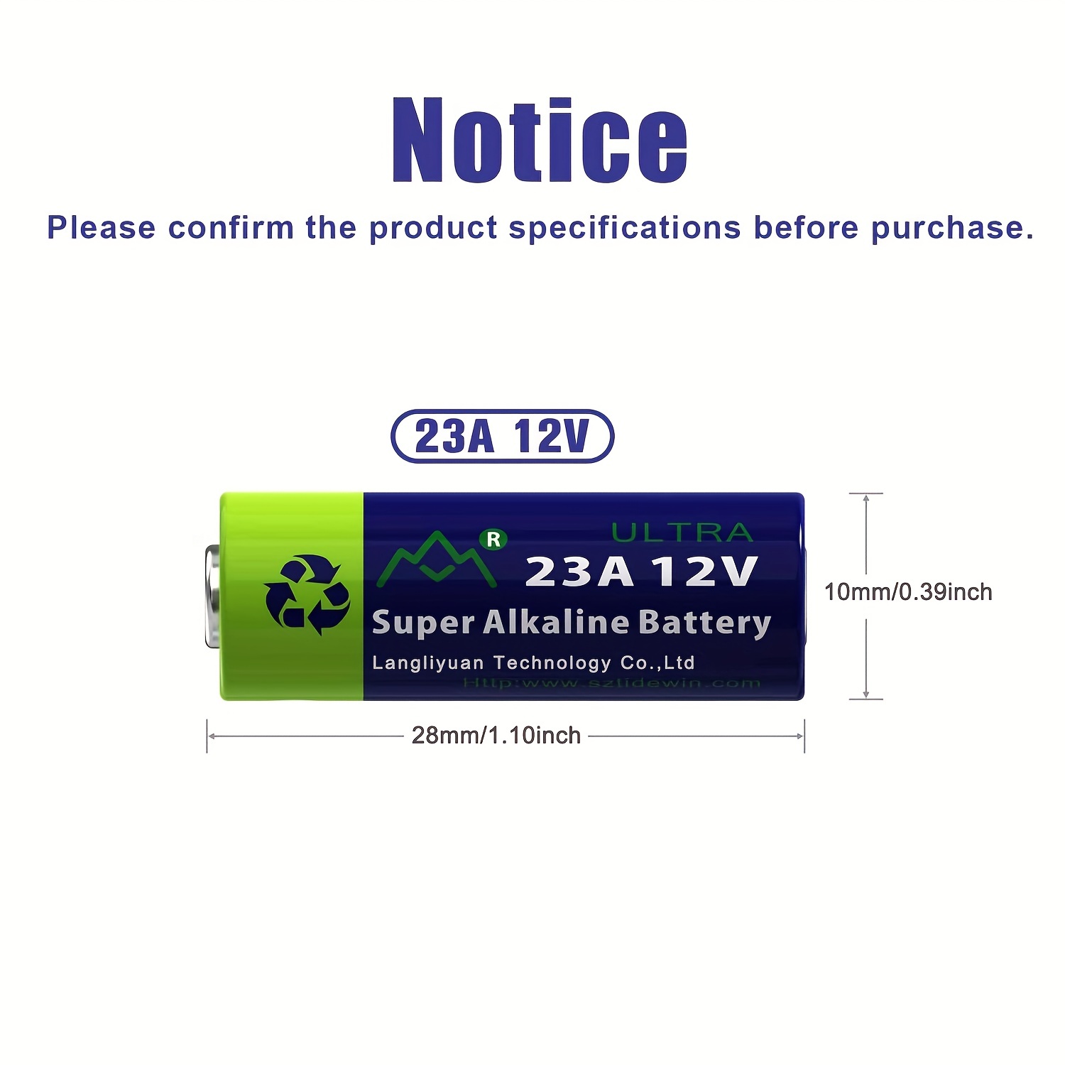 INVENTO 15pcs 23AE 12V Alkaline Battery Non Rechargeable High Voltage Cell  Car Remote A23, V23GA, MN21 : : Electronics