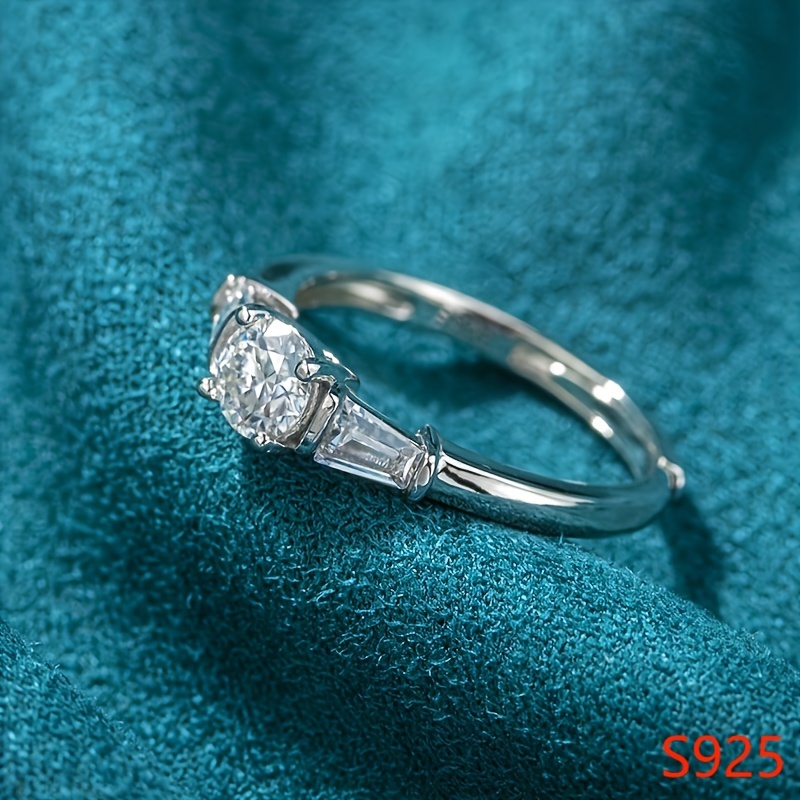 925 Sterling Silver Wedding Band, 5 Rows VVS Moissanite Diamond