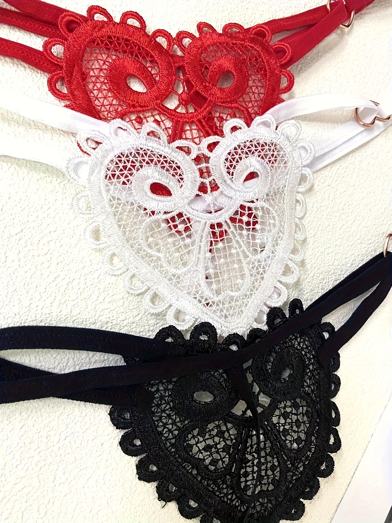 Women's Hot Floral Embroidery Thongs Ultra Thin See Pearl - Temu