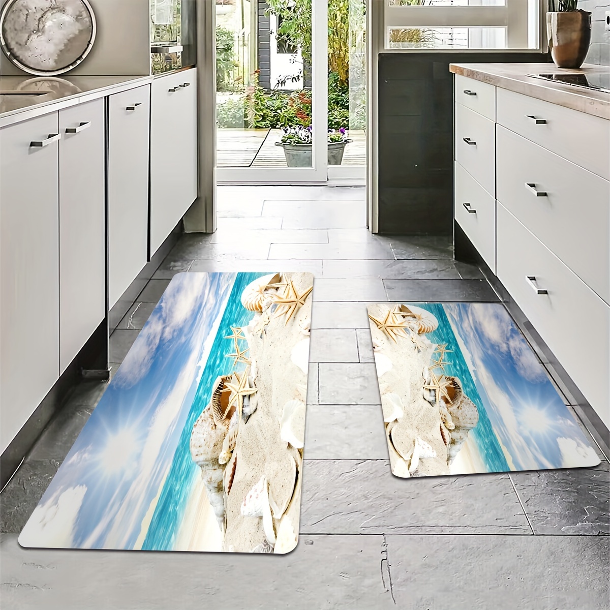 Starfish Print Floor Mat Suitable For Kitchen Living Room - Temu