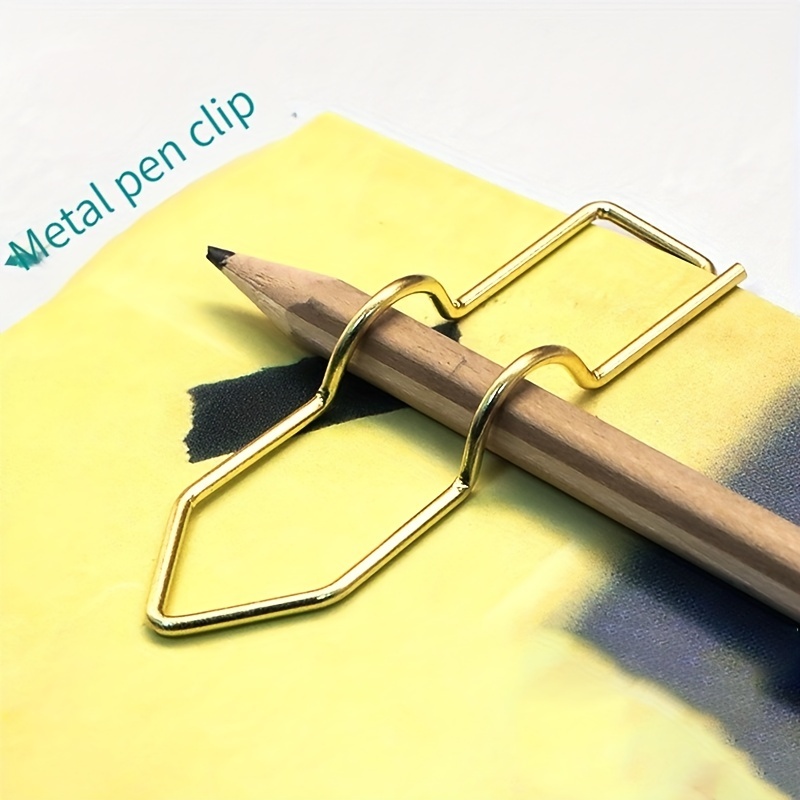 FERCLA 10Pcs Metal Pencil Clip, Pen Holder Clips Bookmarks for Notebooks  Multi Function Pen Clip Loop for Clipboard Notebook Journals Planner, Big