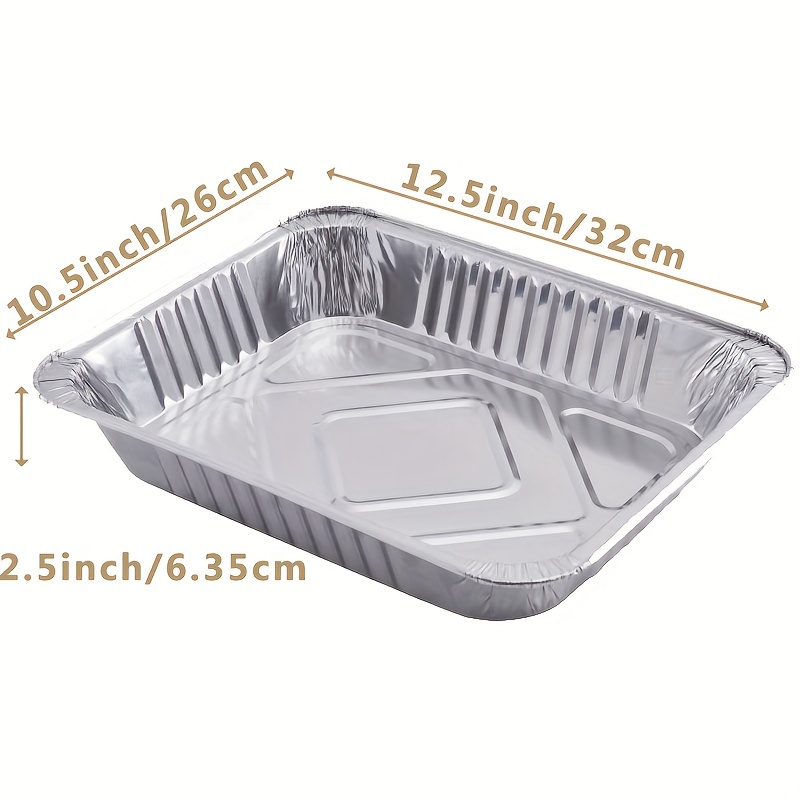 Aluminum Pans Half size, 9x13, Extra Heavy Duty Disposable Foil Pans for Baking (20 Pack) Roasting & Chafing, Deep Tin Foil Bakeware, Steam Table