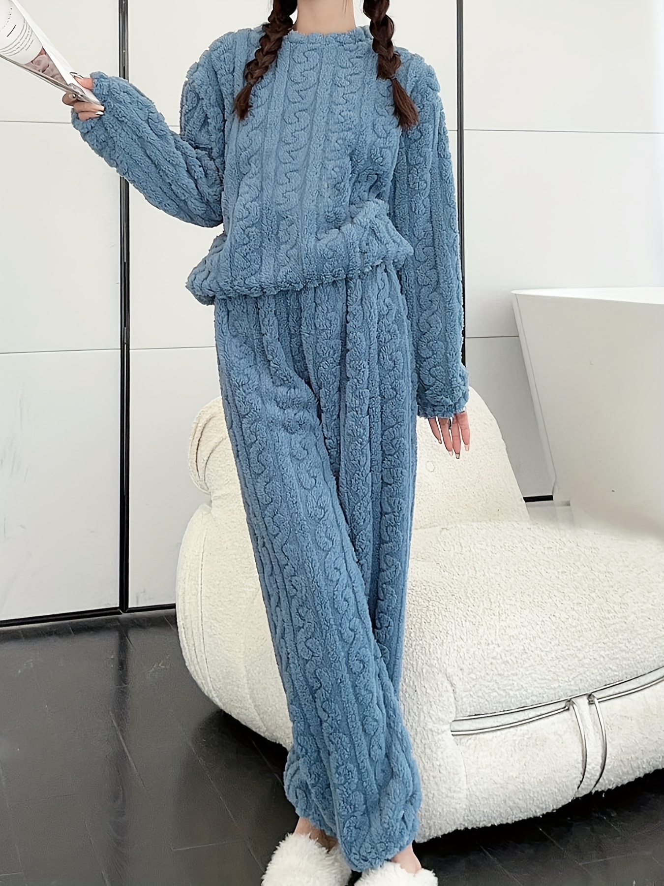 Fuzzy Sweater PJ Set