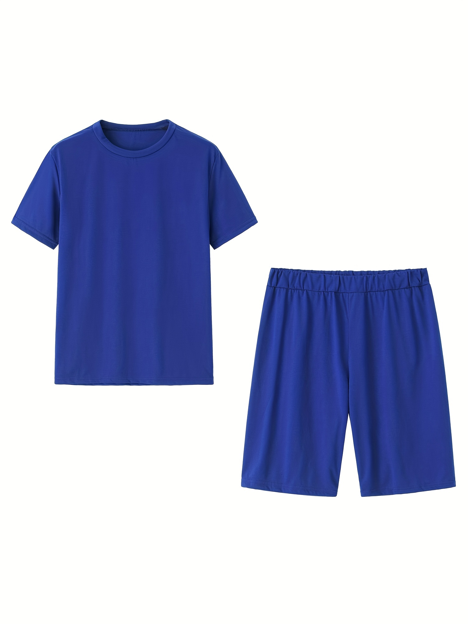 Casual Plain Bermuda Royal Blue Women's Shorts (Women's)
