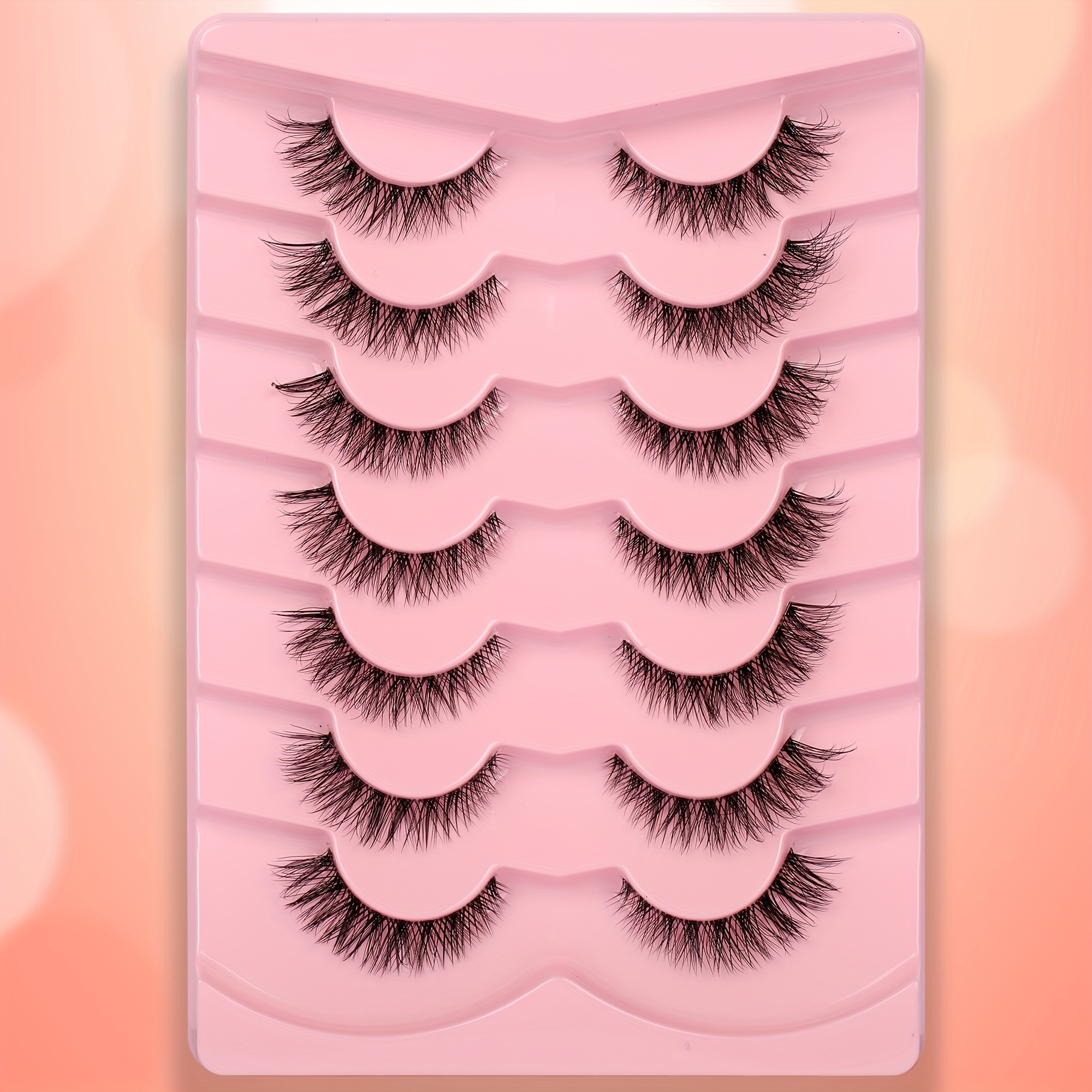 

False Eyelashes Soft And Transparent Stem Curly Cat Eye Lashes 12mm Natural Mink Pairs Pack Suitable For Daily Use And Dating