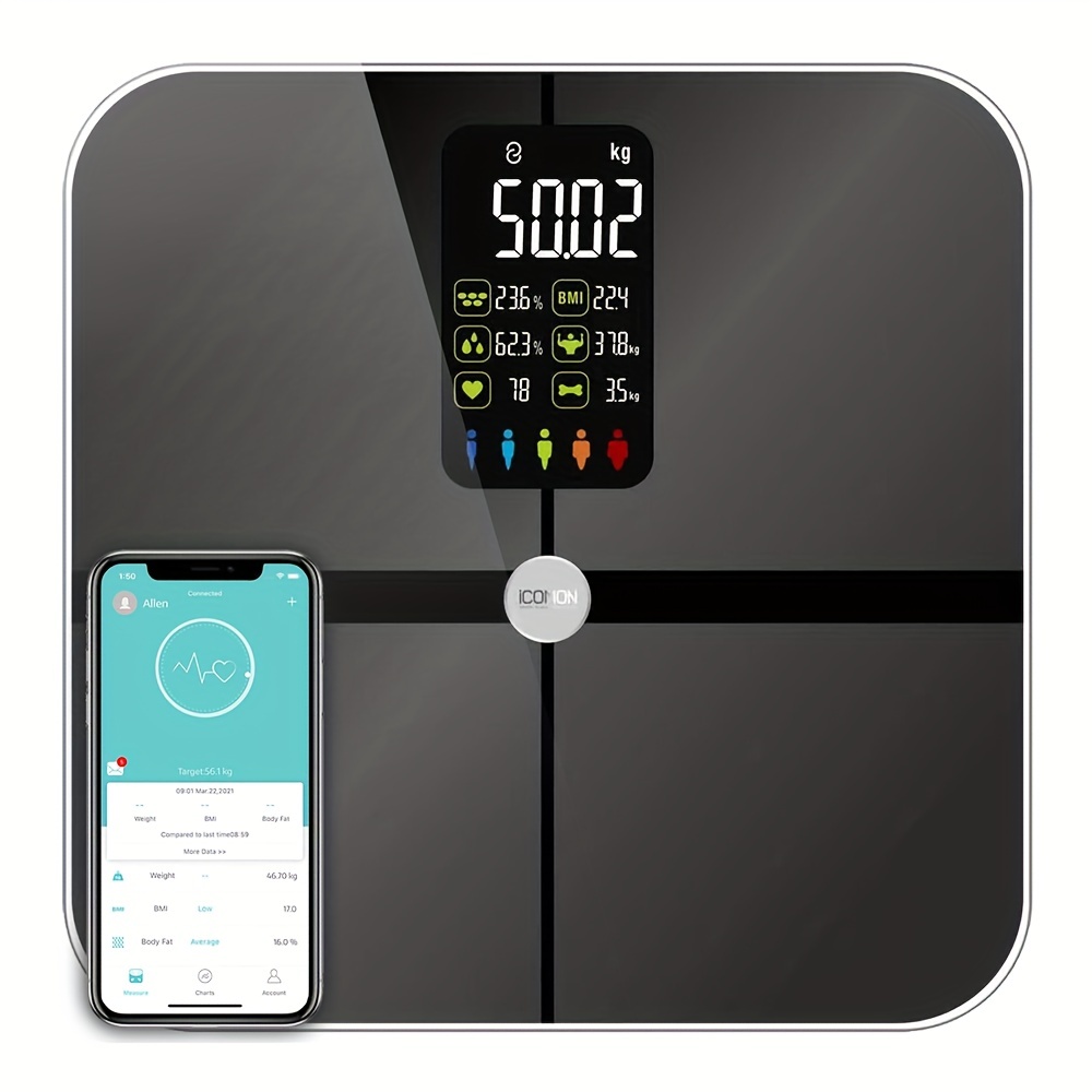 Scales for Body Weight and Fat, Lepulse Large Display Body Fat Scale, High