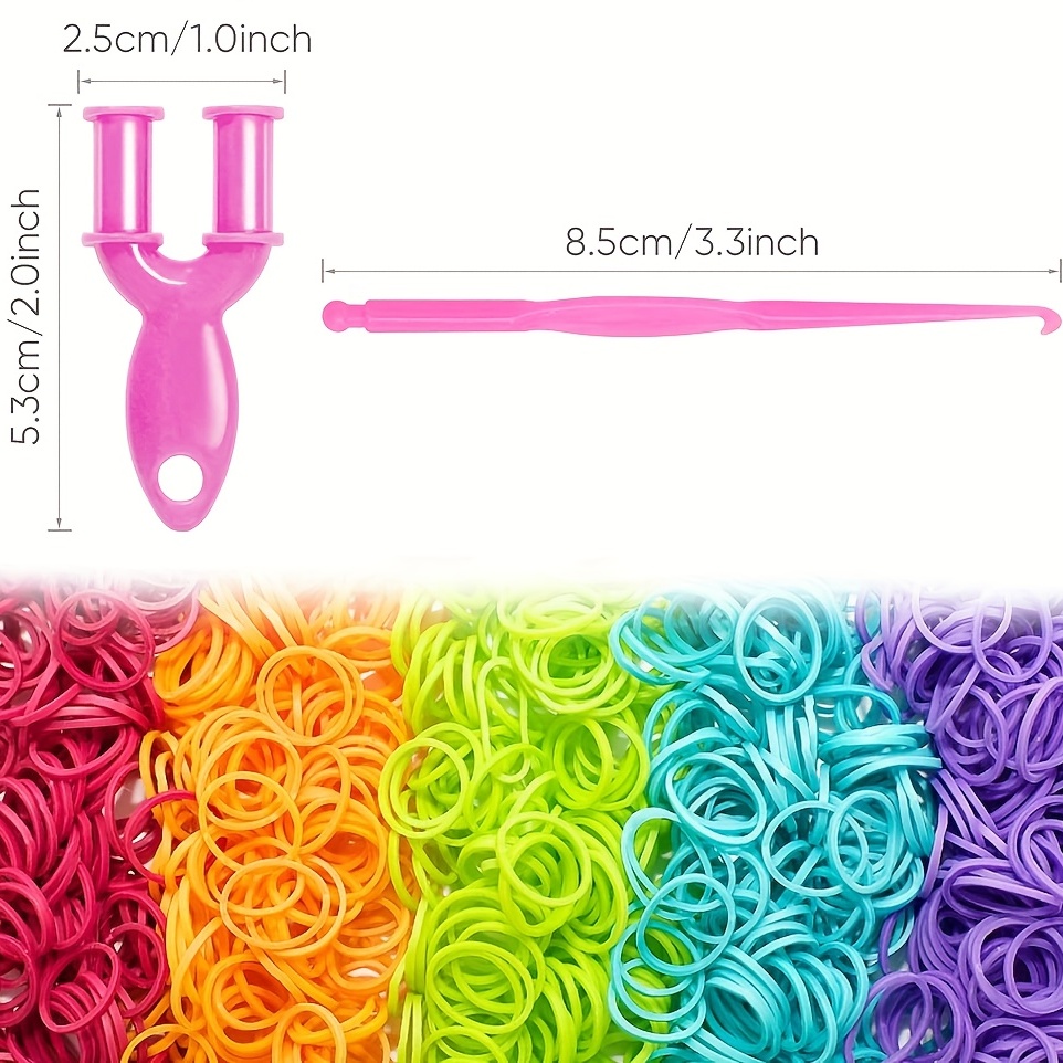 Kit de repuesto de gomas para hacer pulseras con 1500 bandas de colores en  23 colores
