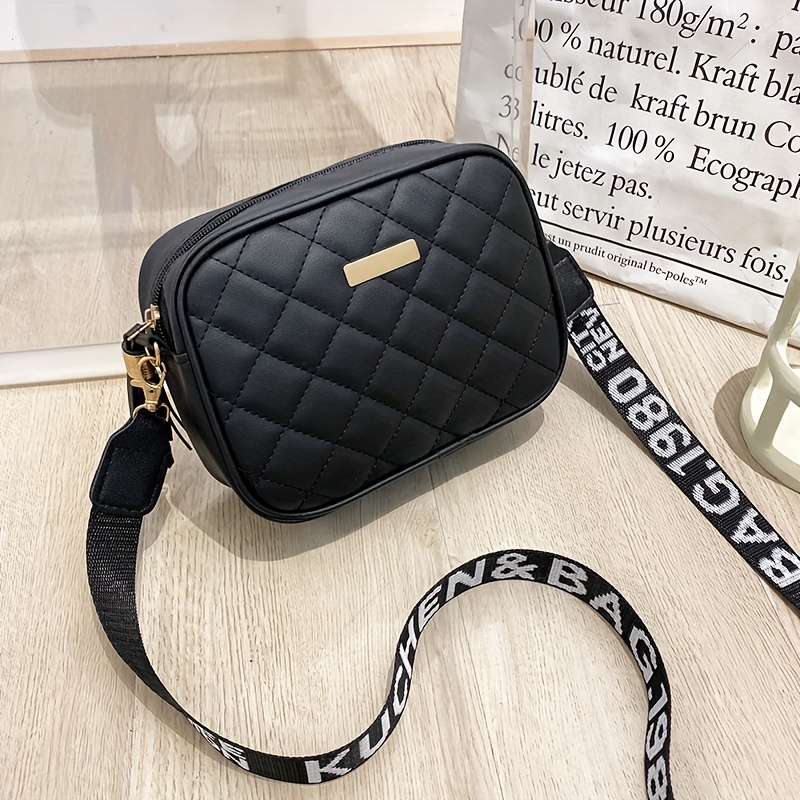 Simple Black Crossbody Bag Camera Bag, New Shoulder Bag Argyle Quilted Crossbody  Bag Fashion Bag Women's Bag - Temu Germany