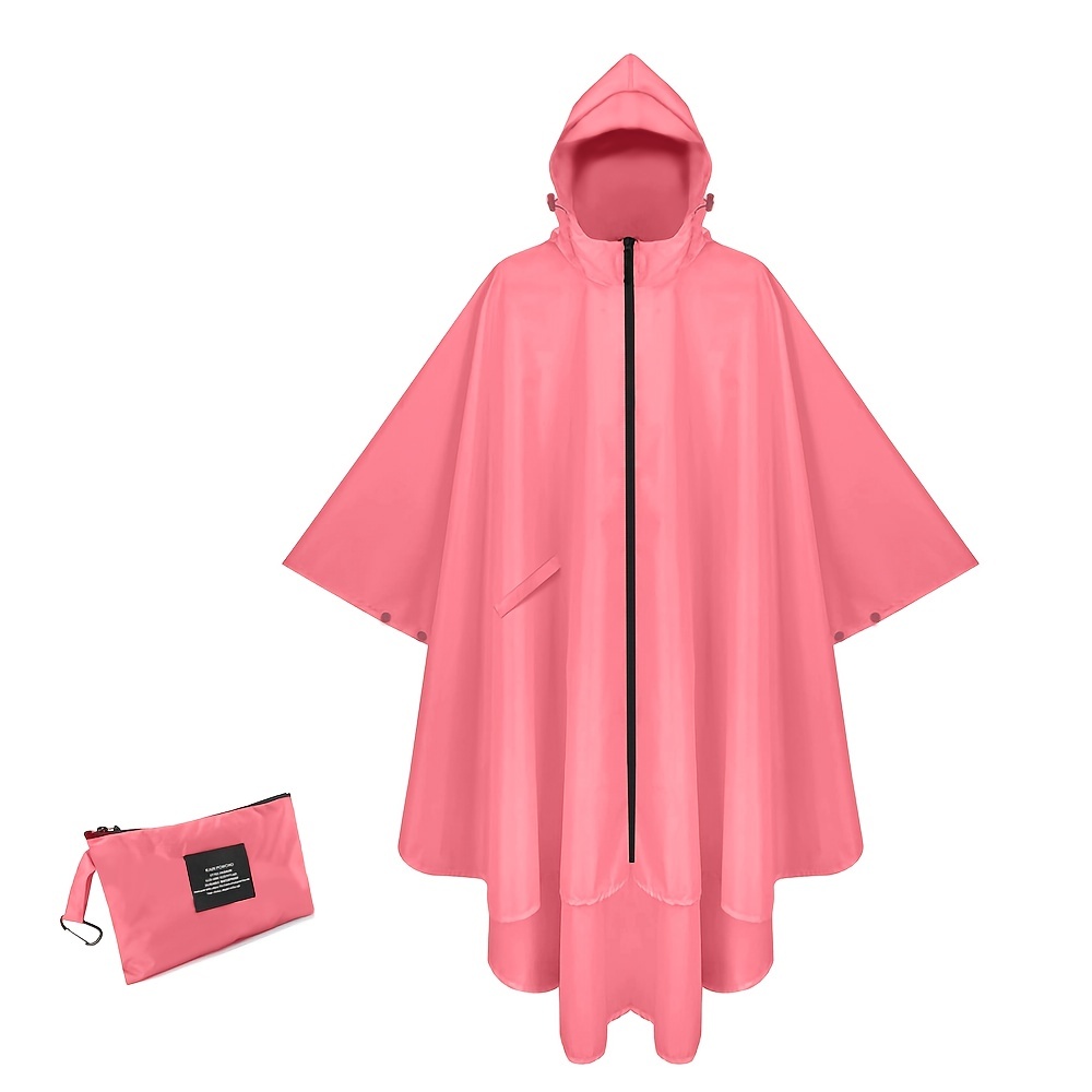 Chaqueta impermeable Poncho de lluvia con capucha para hombres y mujeres  adultos, cierre de cordón y botón a prueba , longitud de la Yinane Poncho