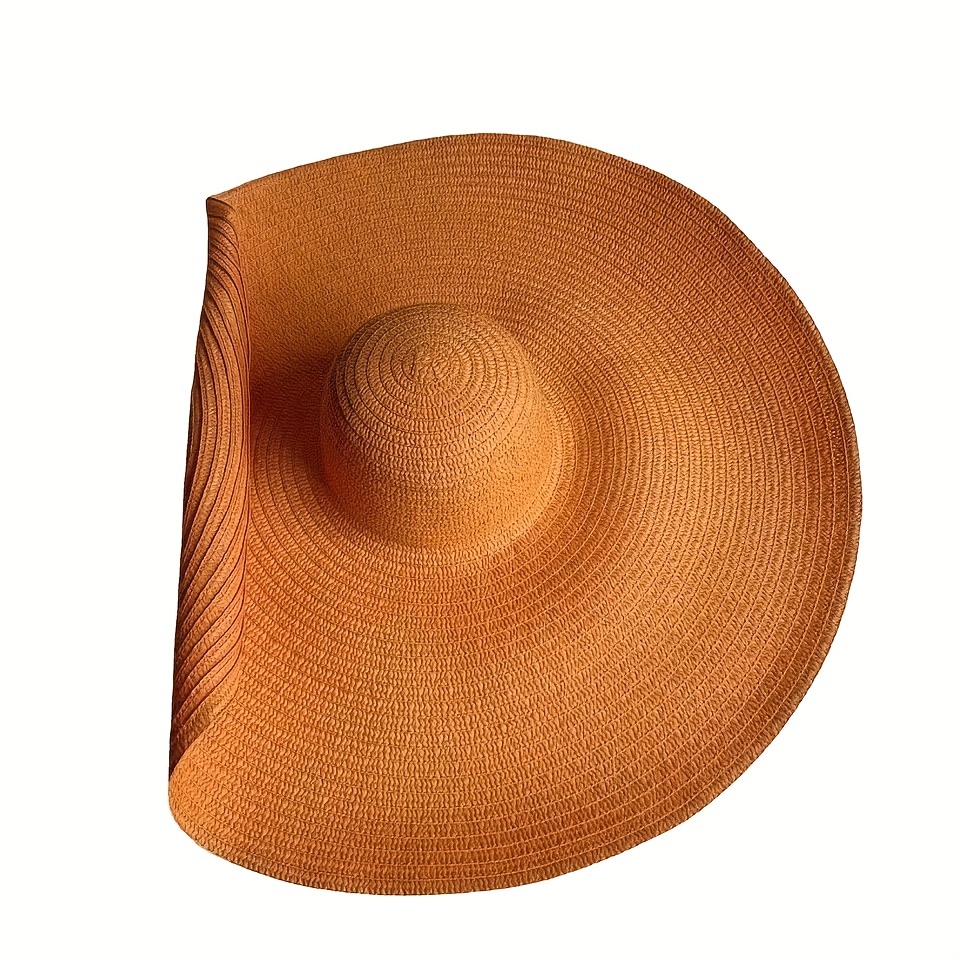 Oversized Foldable Sun Hat Vintage Large Brim Floppy Straw - Temu Canada