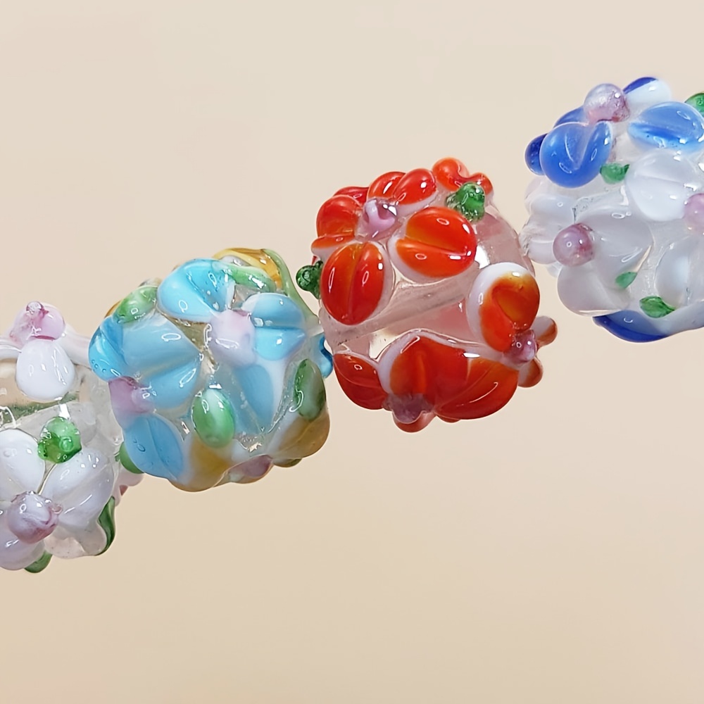 Blue Moon Beads, Glass, Round Flowers Red 8 pcs, Sova Enterprises