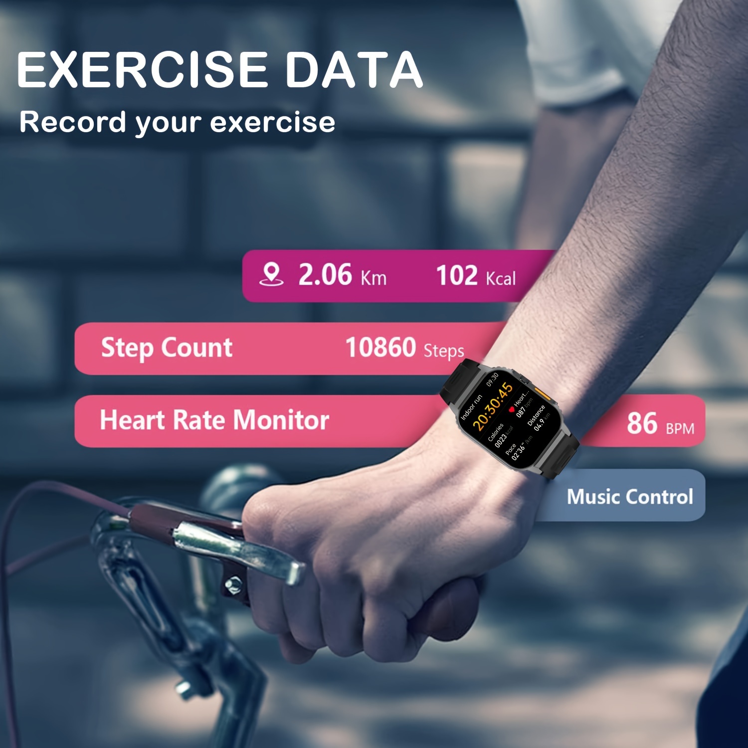 Smart Watch Heart Rate Blood Pressure Monitor Fitness Tracker for Android  iPhone