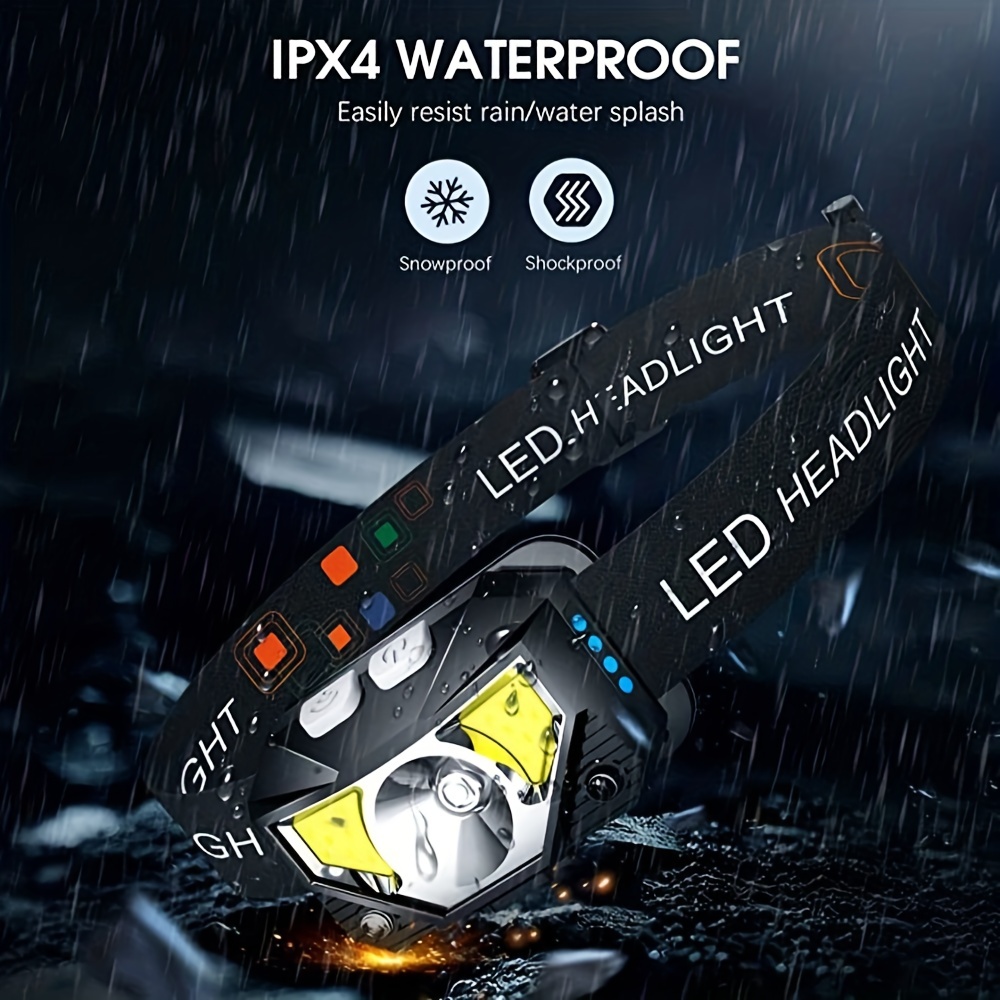 Linterna frontal cabeza LED bateria Recargable,Alta Potencia,4  modos,impermeable