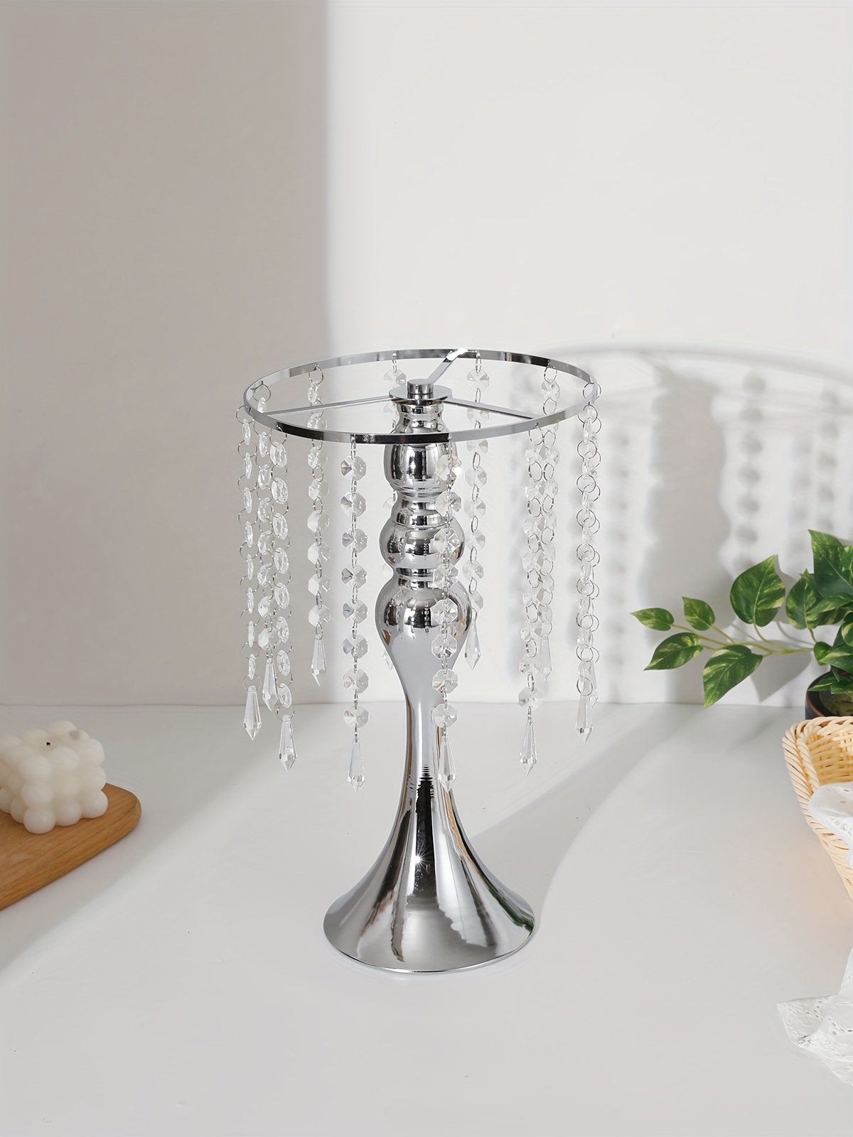 Acquista Portacandele da matrimonio in oro/argento, decorazione,  centrotavola, pilastro, vaso per fiori, supporto per strada, bouquet  floreale, forniture per feste