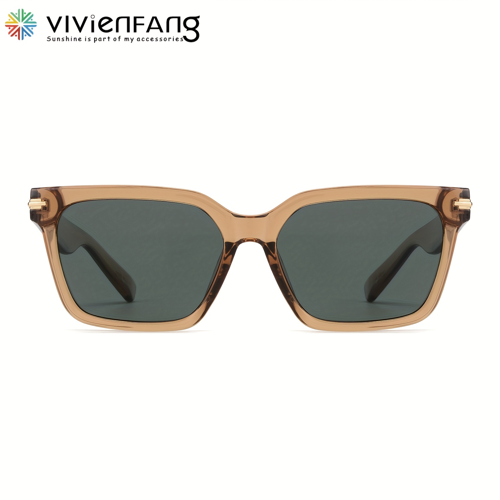 Vivienfang Classic Rectangular Polarized Sunglasses For Women Men