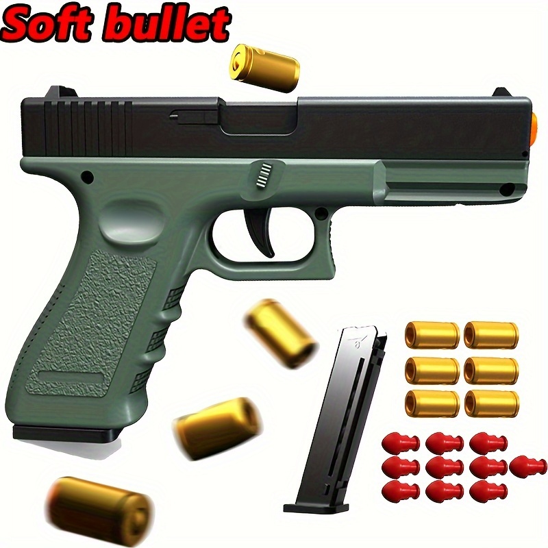 Pistolet jouet avec balles douces - Éjection d'obus Modèle de pistolet à  balles molles avec balles en caoutchouc Jouets éducatifs pour enfants  Cadeaux d'anniversaire