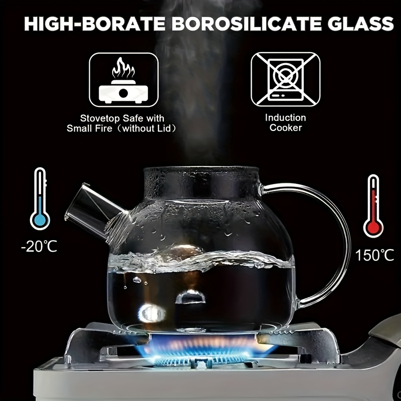 Glass Teapot Stove Top Microwave Safe Glass Borosilicate - Temu