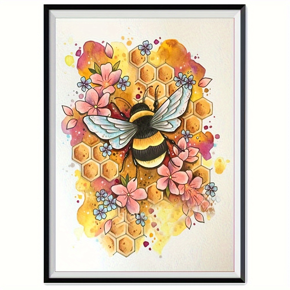 1pc, 7.87X7.87inch/20x20cm DIY 5D Diamond Painting Sets, Little Bumble Bee,  Mosaic Home Art Finished By Number, Frameless Painting, Diamond Painting