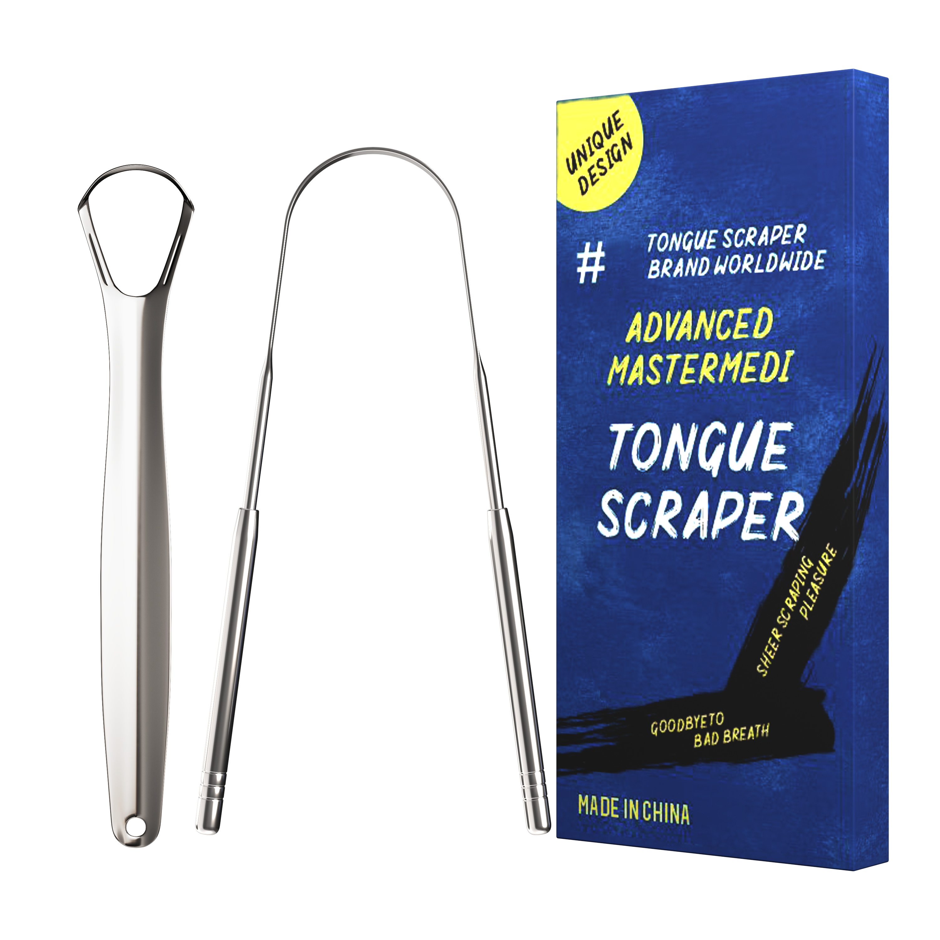 Tongue Scraper Cleaner Stainless Steel Bad Breath for Dental Oral Care Tool